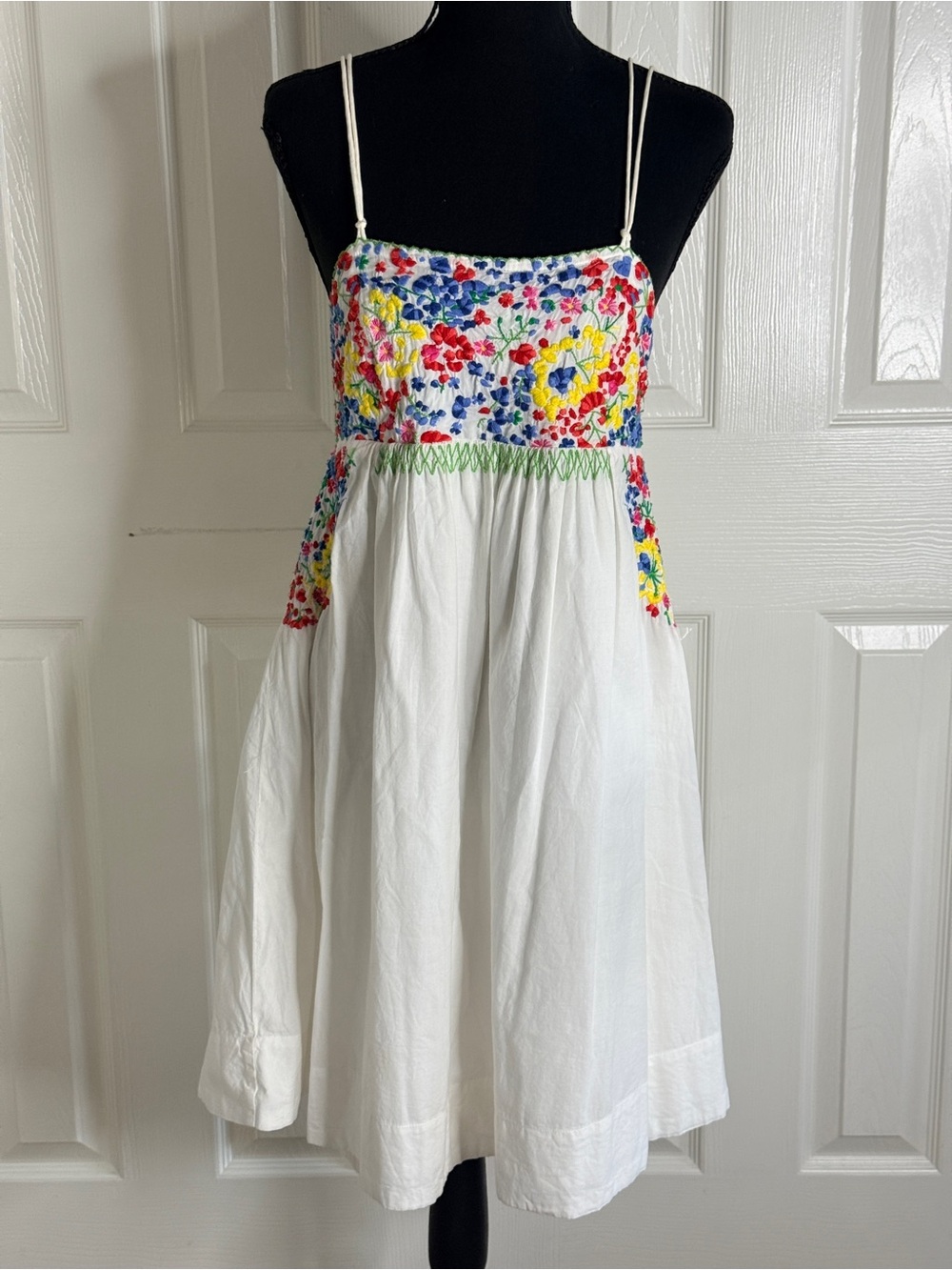 H&M The Garden Collection Embroidered Organic Cotton Dress EUC Sz 10
